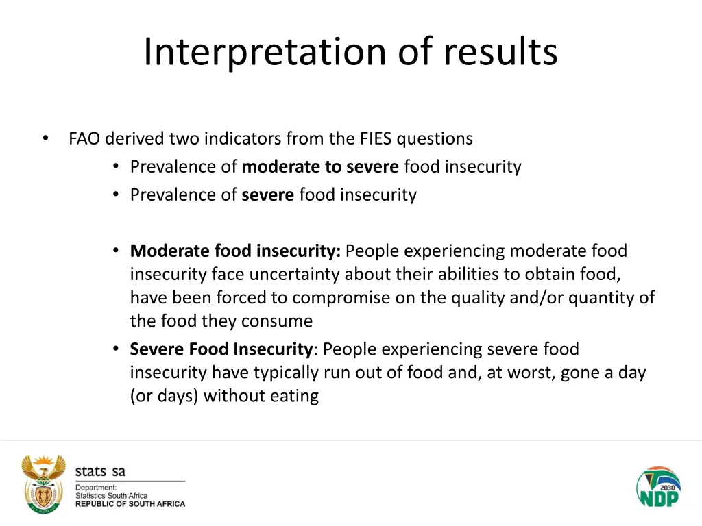 interpretation of results