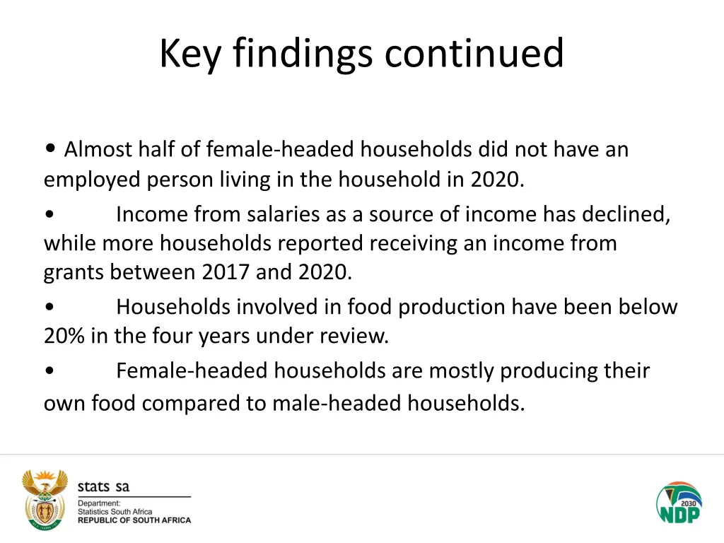key findings continued