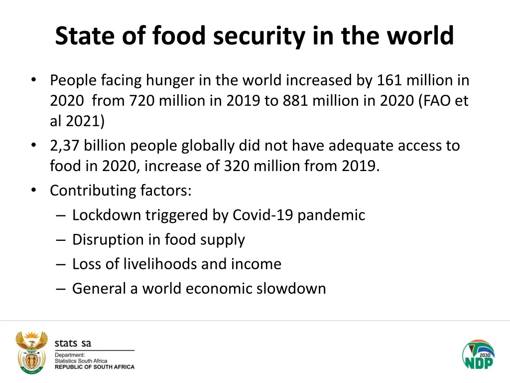 state of food security in the world