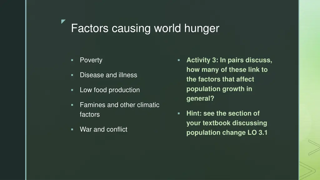 factors causing world hunger
