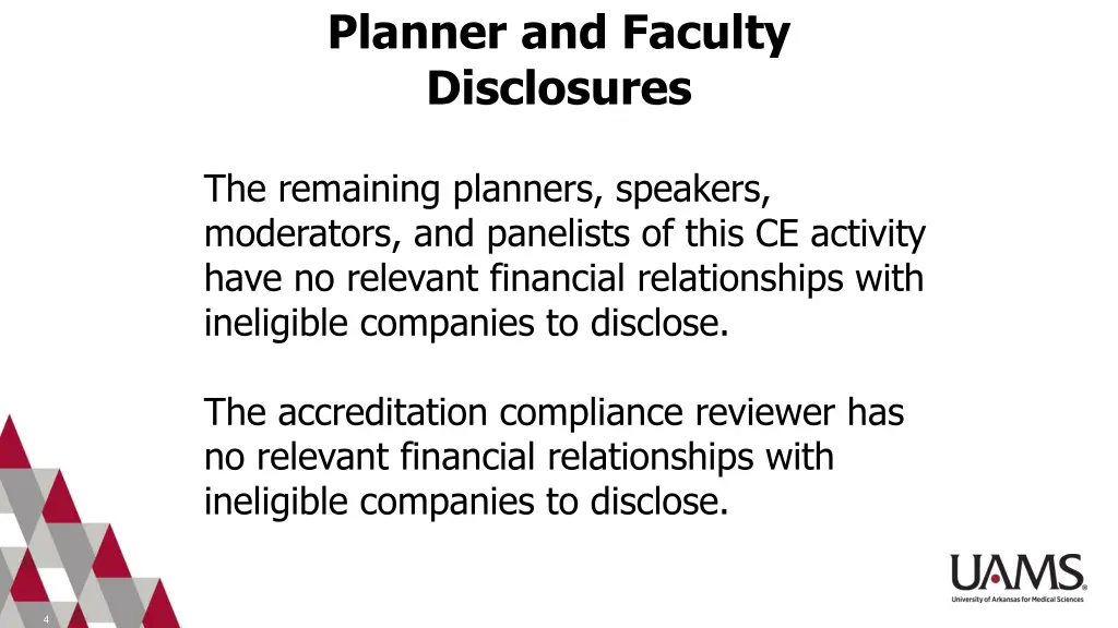 planner and faculty disclosures