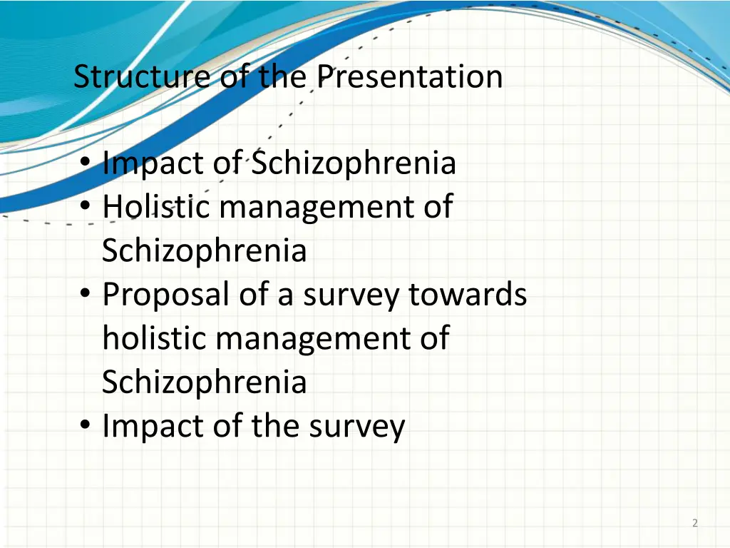 structure of the presentation