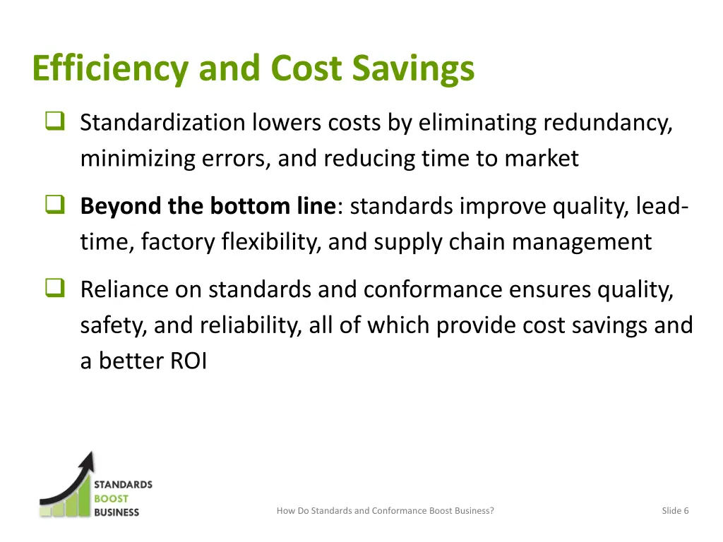 efficiency and cost savings