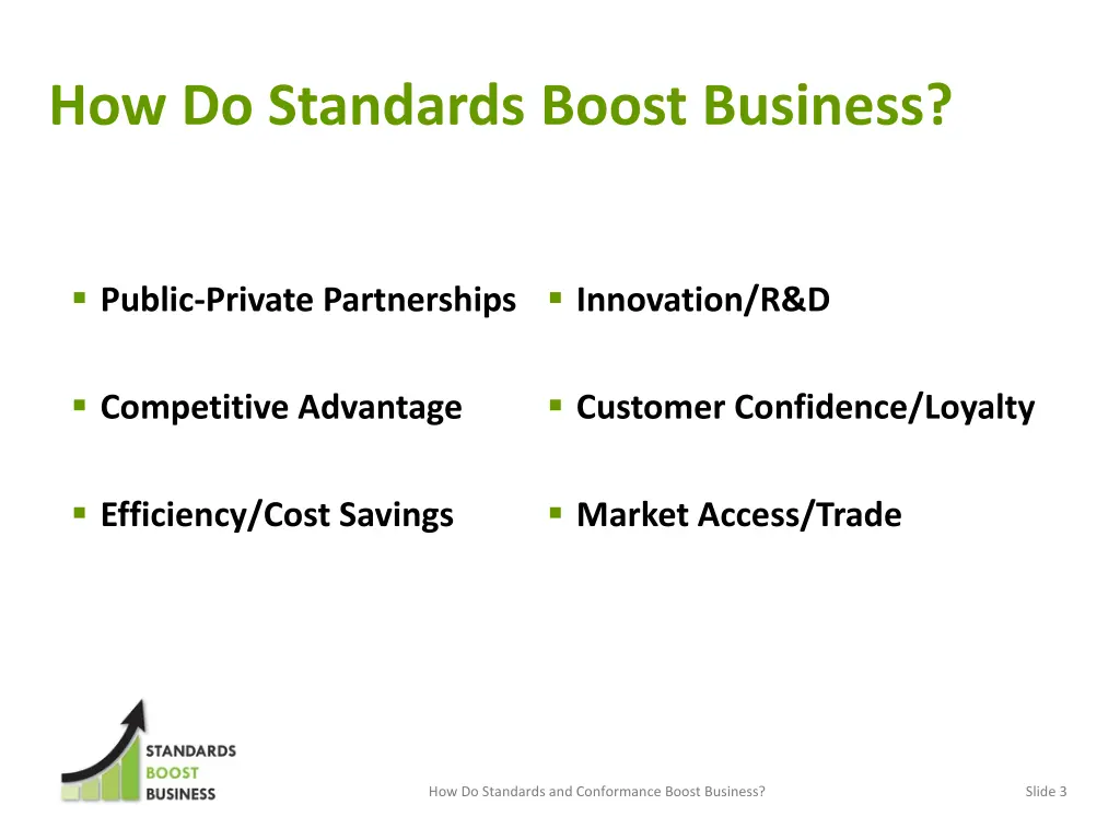 how do standards boost business