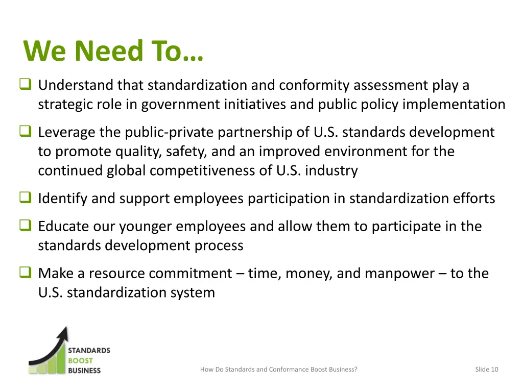 we need to understand that standardization