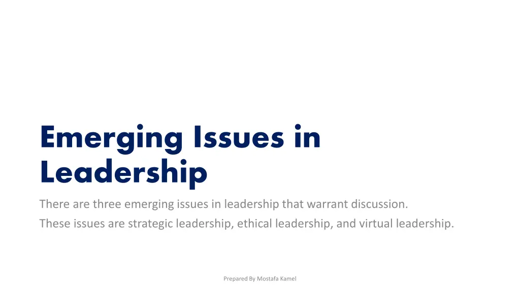 emerging issues in leadership