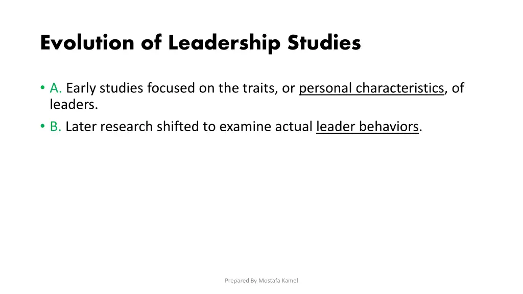 evolution of leadership studies
