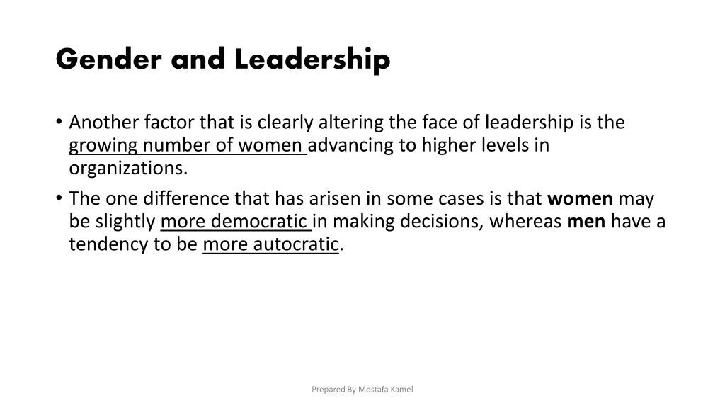 gender and leadership