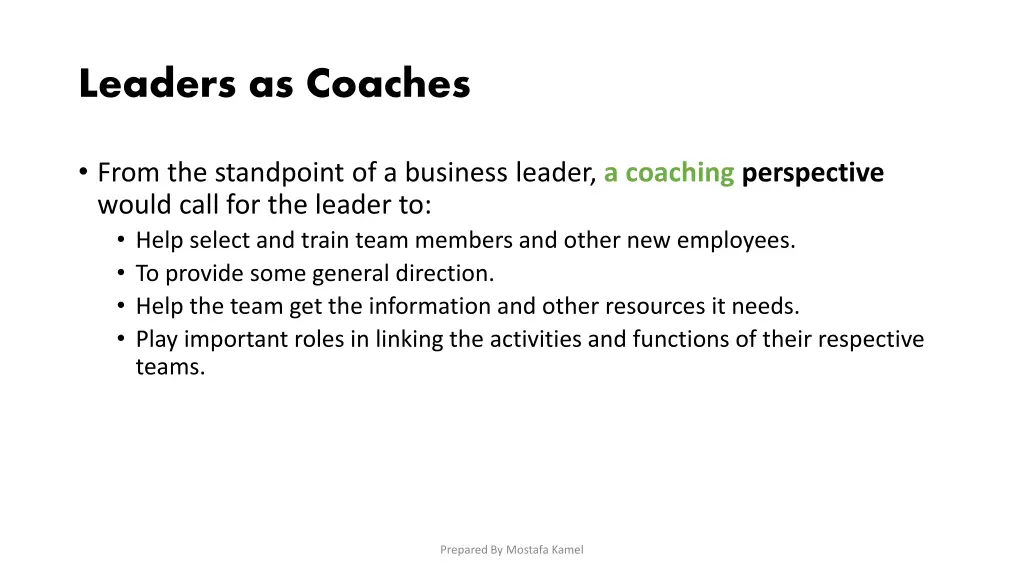 leaders as coaches