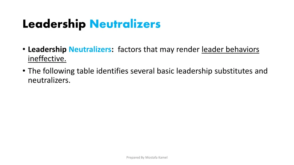 leadership neutralizers