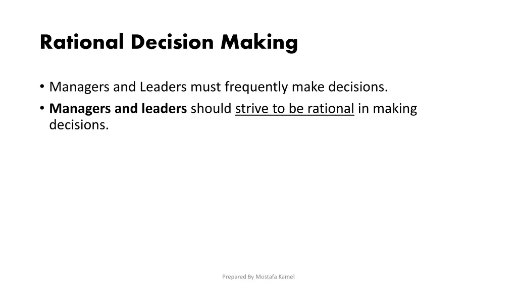 rational decision making