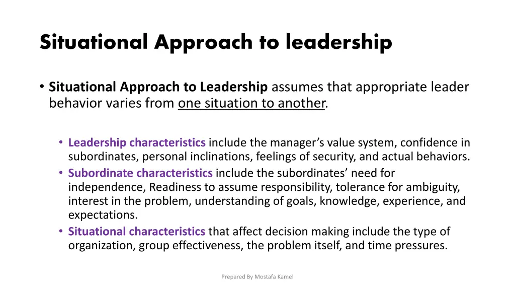 situational approach to leadership