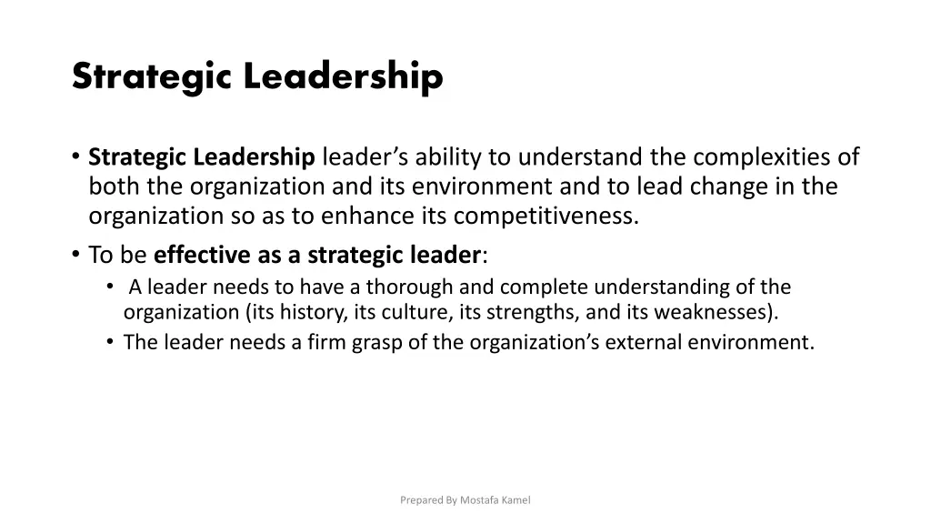 strategic leadership