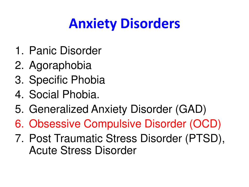 anxiety disorders