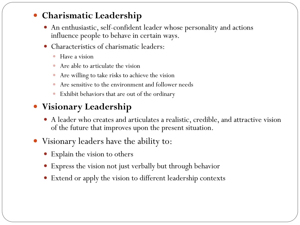 charismatic leadership an enthusiastic self