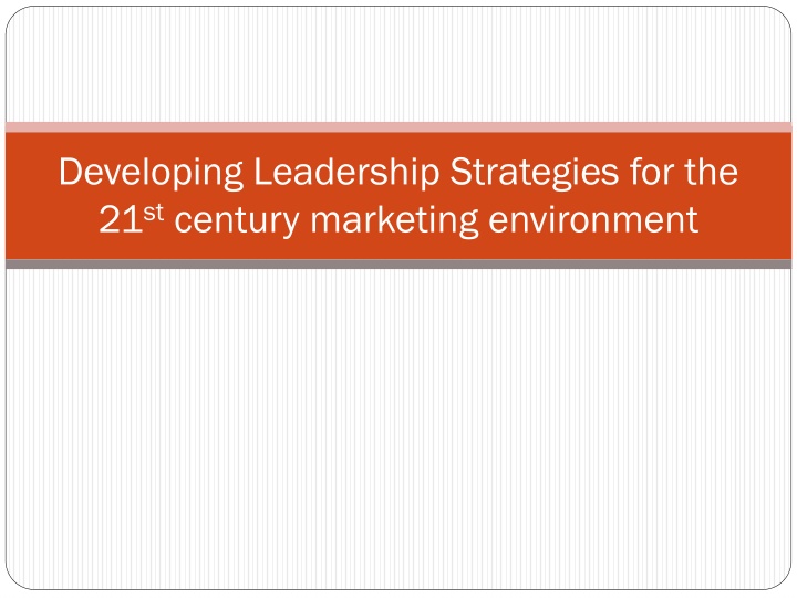 developing leadership strategies