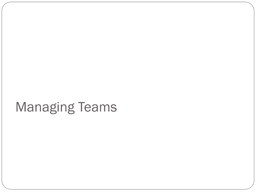 managing teams