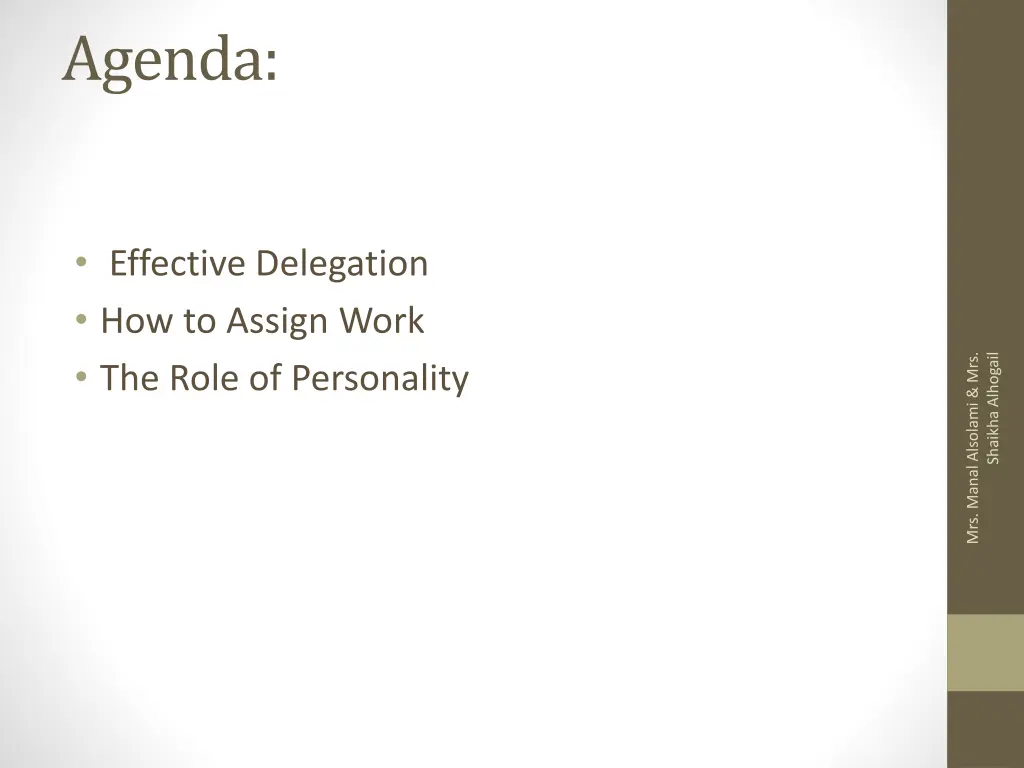 agenda