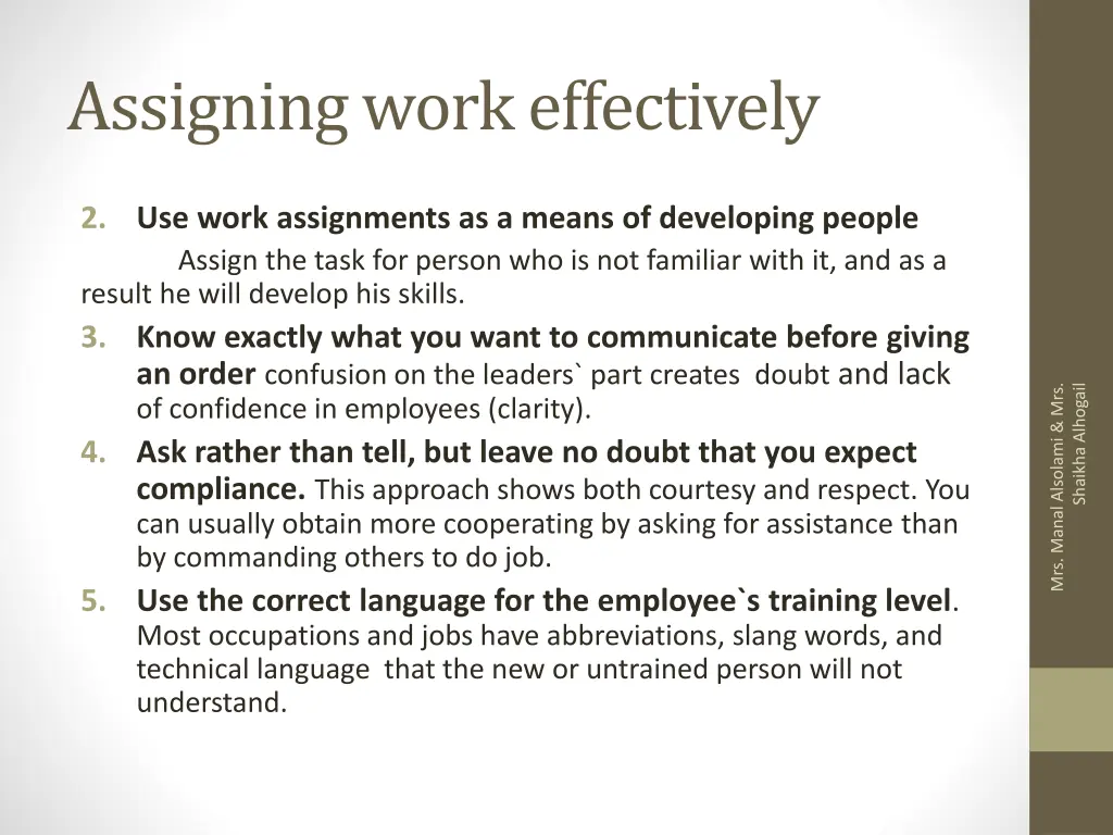 assigning work effectively 1