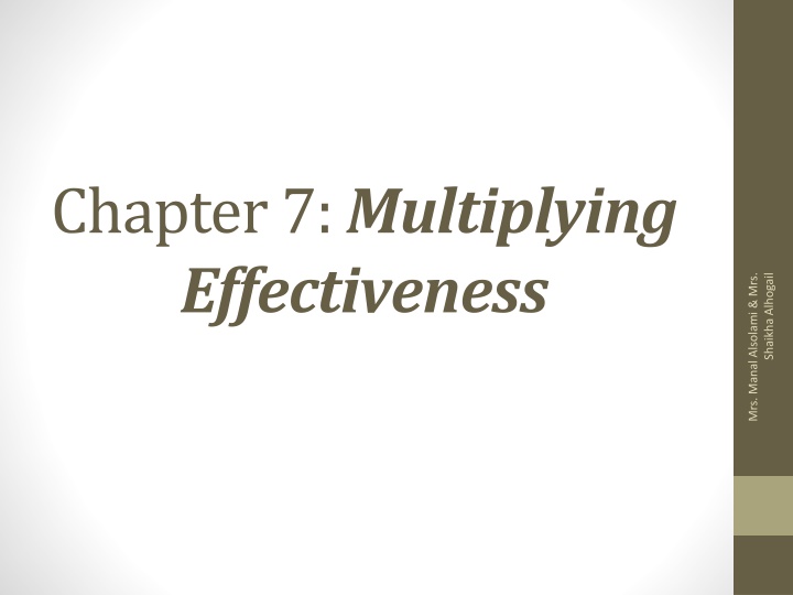 chapter 7 multiplying effectiveness