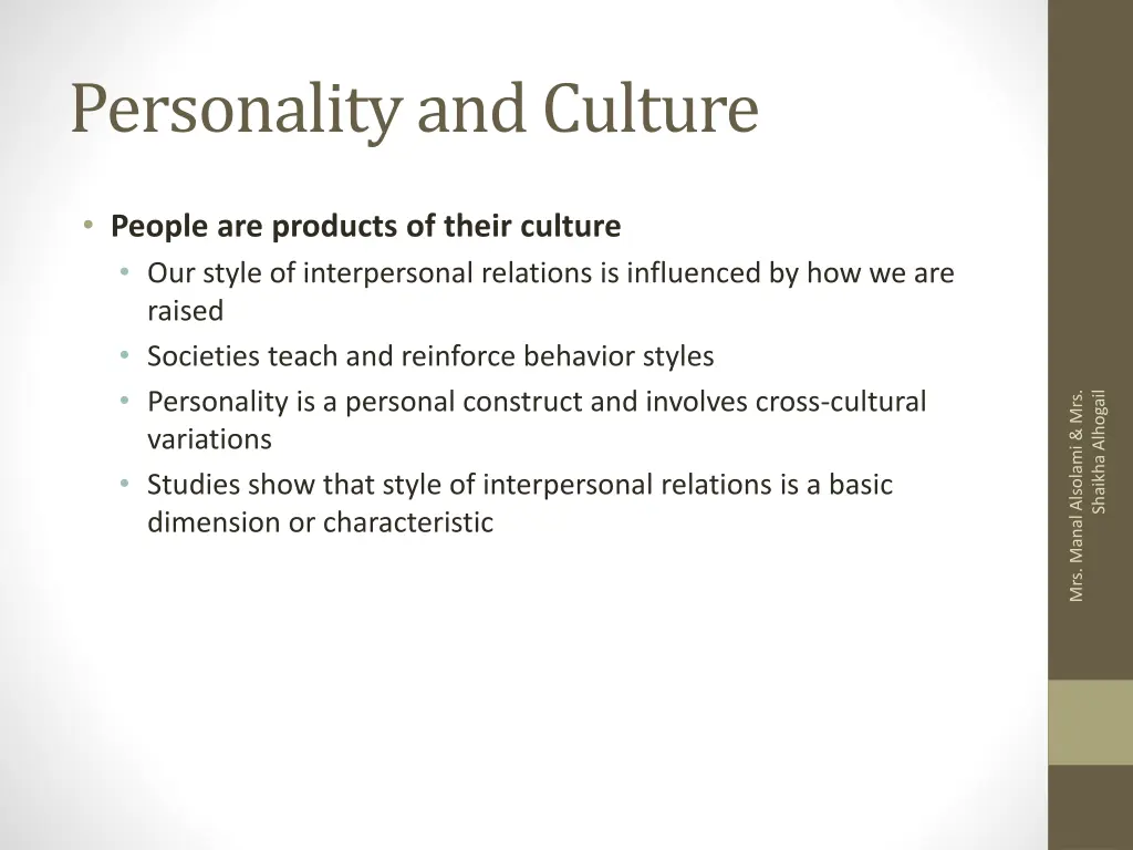 personality and culture