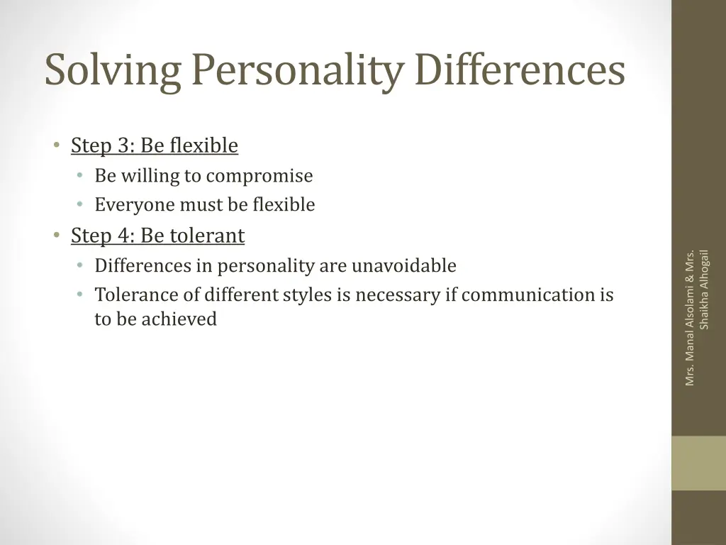 solving personality differences 2