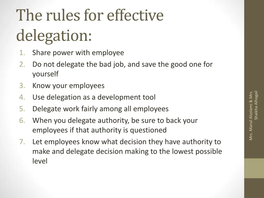 the rules for effective delegation 1