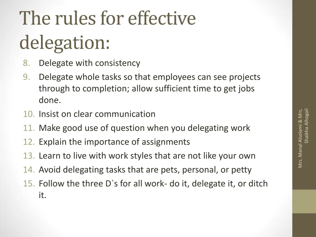 the rules for effective delegation 2