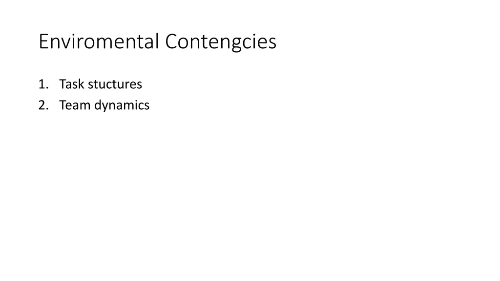 enviromental contengcies