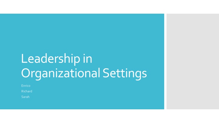leadership in organizational settings