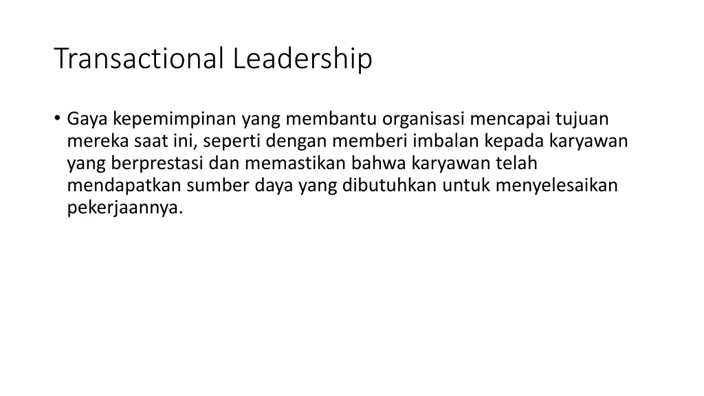 transactional leadership