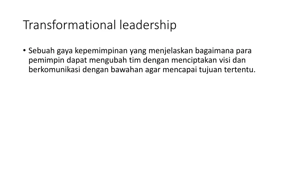 transformational leadership