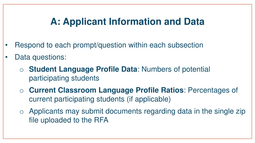 a applicant information and data