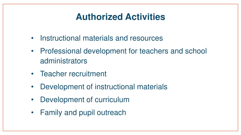 authorized activities