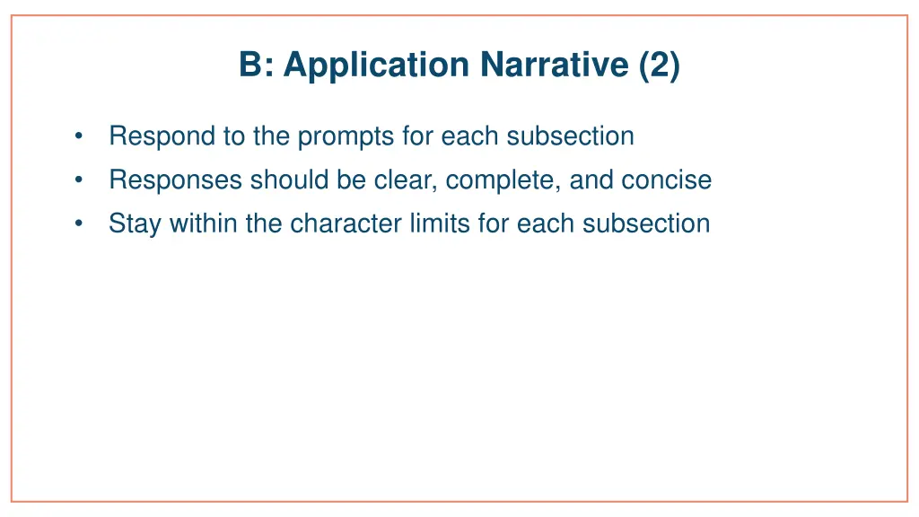 b application narrative 2