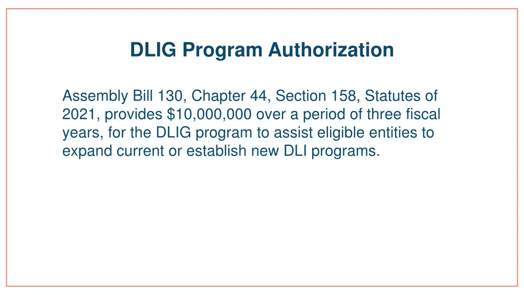 dlig program authorization