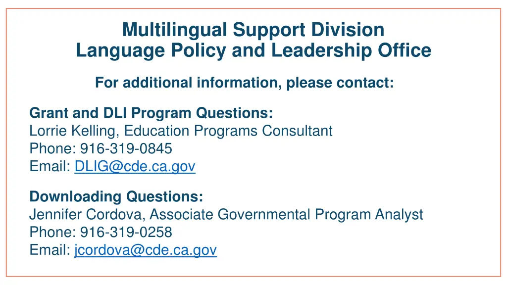 multilingual support division language policy