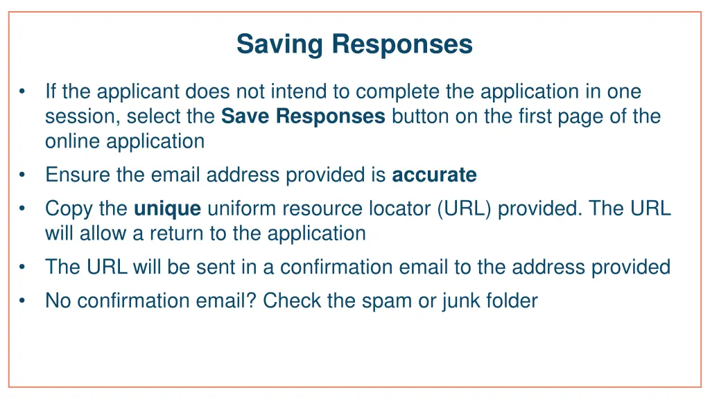 saving responses