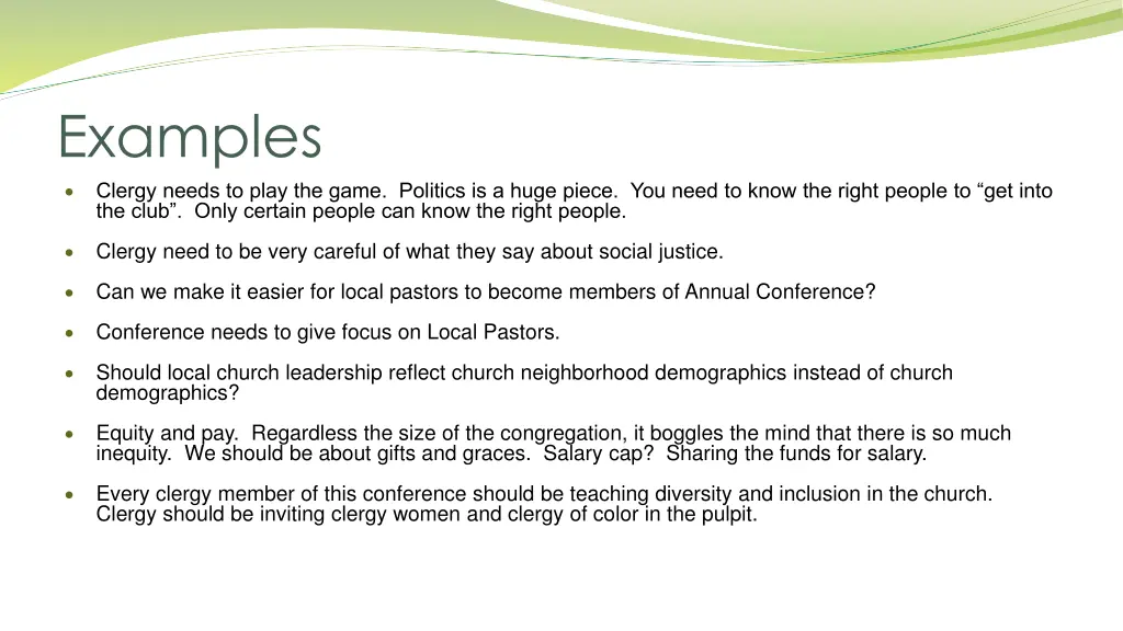 examples clergy needs to play the game politics