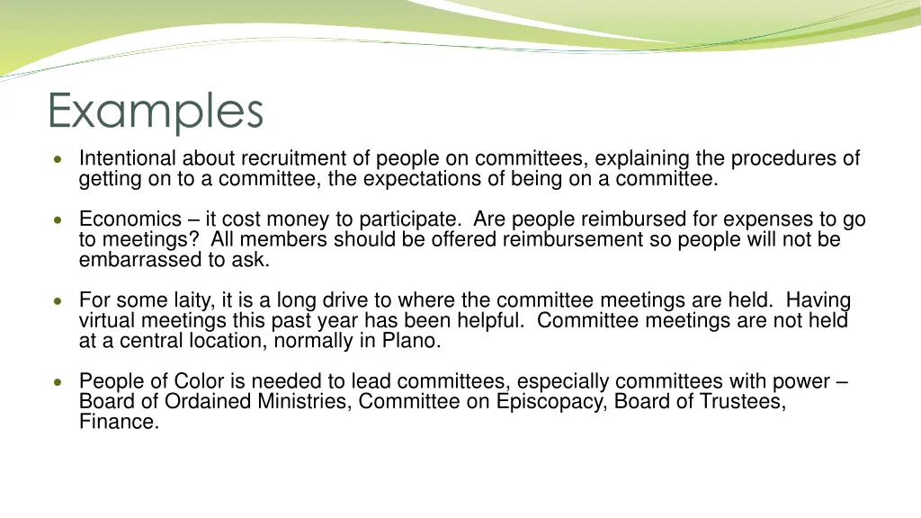 examples intentional about recruitment of people
