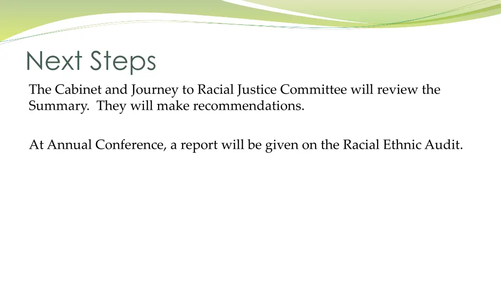 next steps