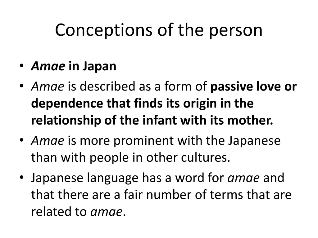 conceptions of the person 1