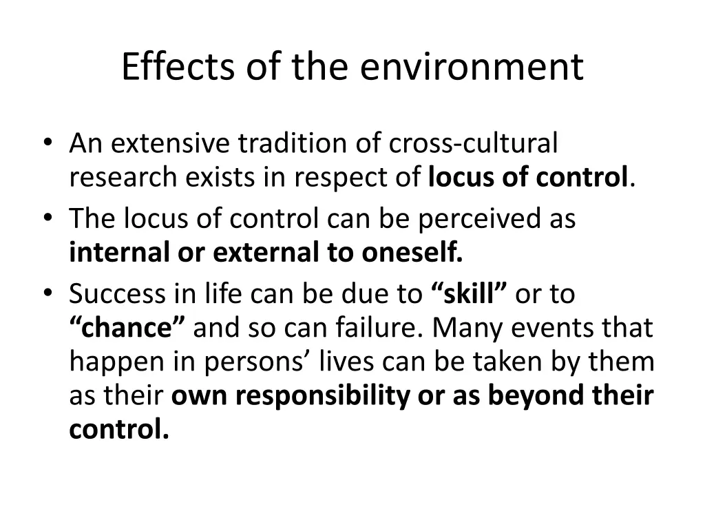 effects of the environment 2