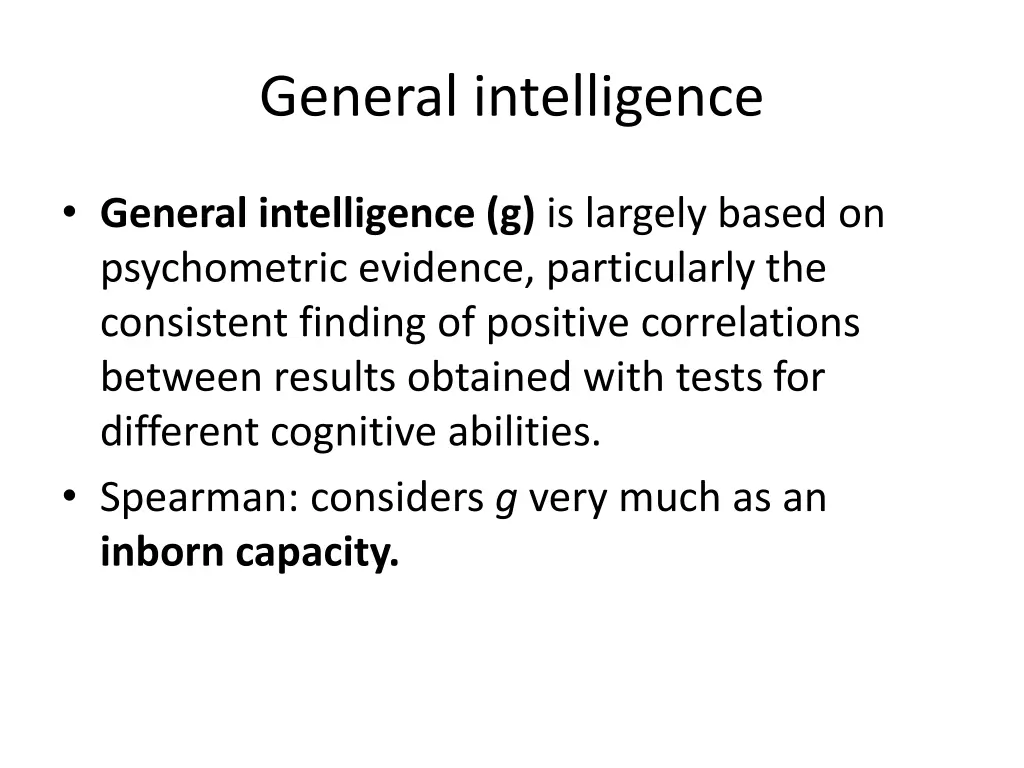 general intelligence
