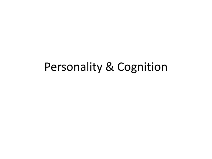 personality cognition