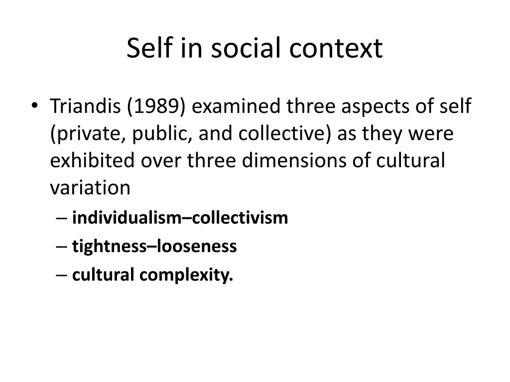self in social context 1