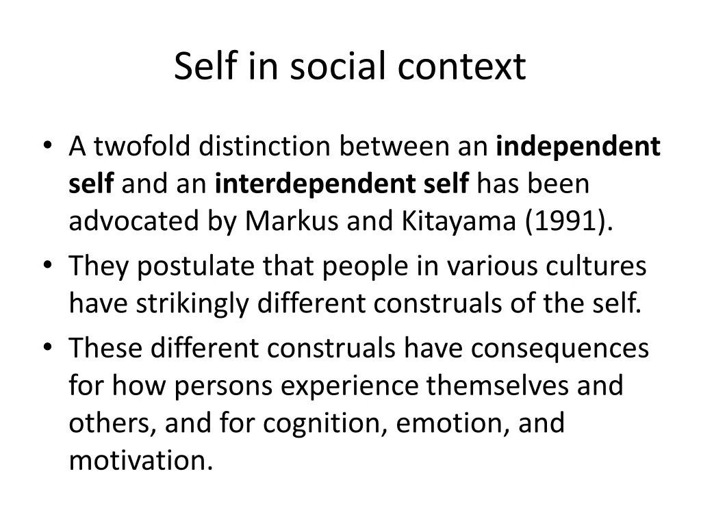 self in social context 7