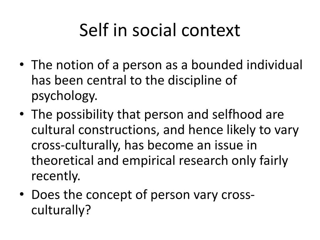 self in social context
