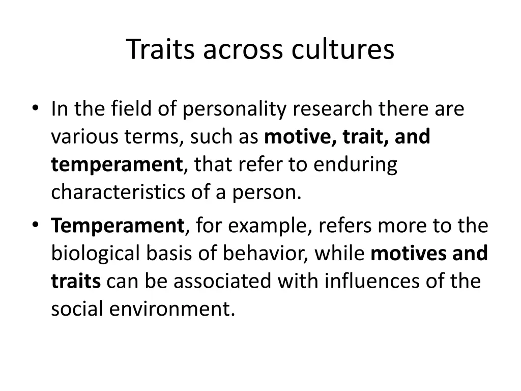 traits across cultures 1