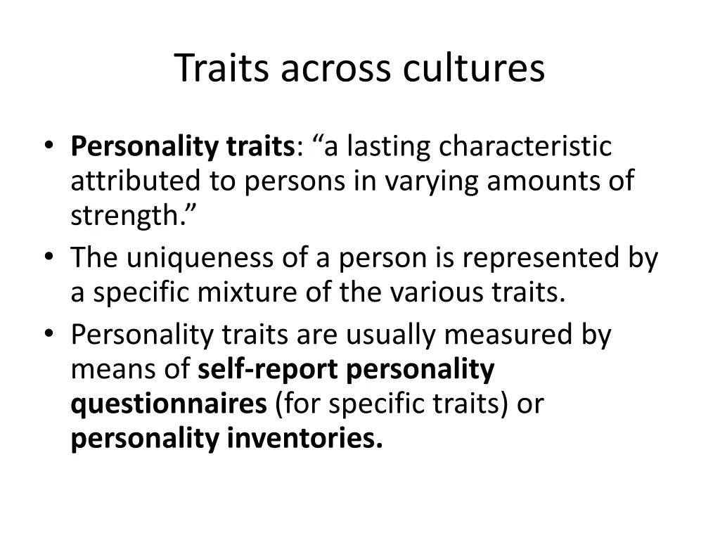 traits across cultures 2